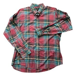 VTG Abercrombie Fitch Plaid Button Down Shirt Mens XL Holiday‎ Preppy Cabin 90's